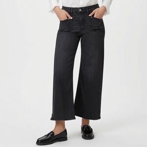 PAIGE‎ Anessa High Rise Ankle Wide Leg Jeans Renetta Black Wash Size 34 5847F60